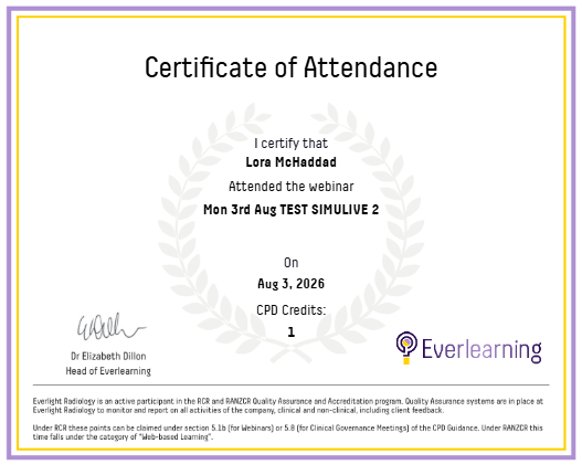 Mon 3rd Aug TEST SIMULIVE 2 Certificate