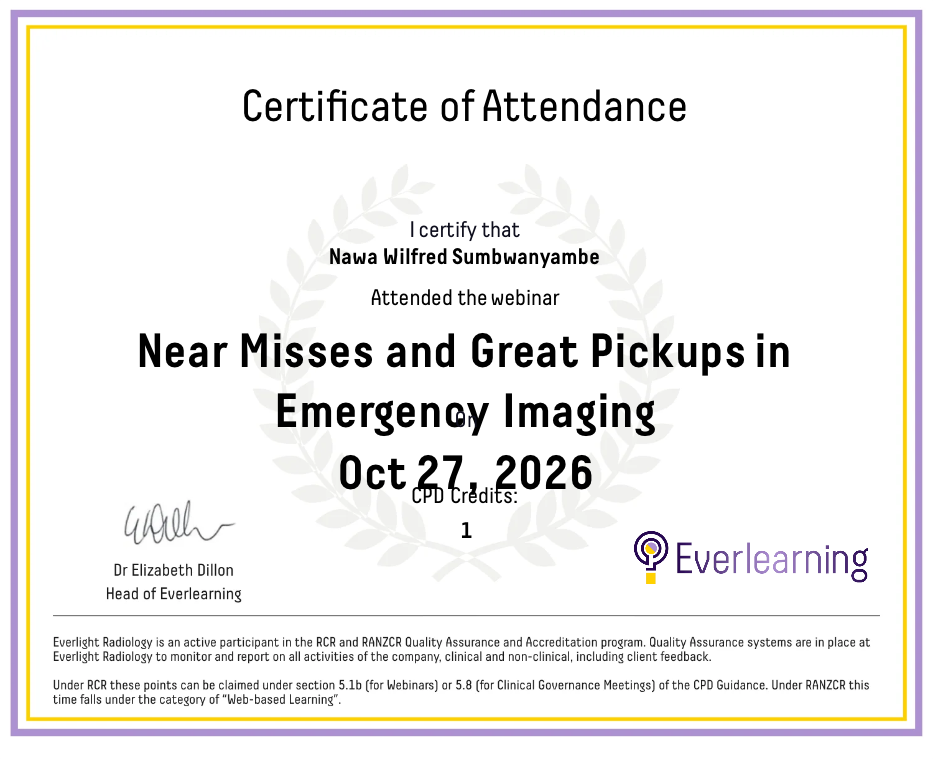 Near Misses and Great Pickups in Emergency Imaging Certificate
