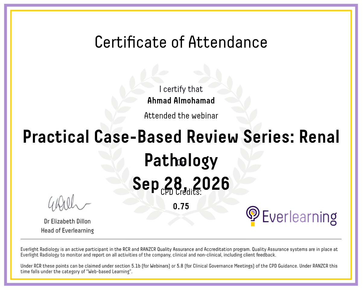 Practical Case-Based Review Series: Renal Pathology Certificate