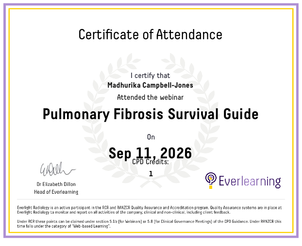 Pulmonary Fibrosis Survival Guide Certificate