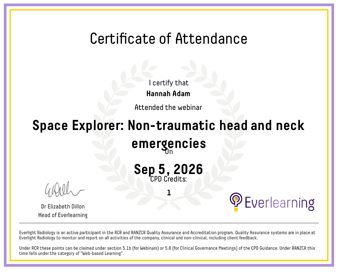 Space Explorer: Non-traumatic head and neck emergencies Certificate