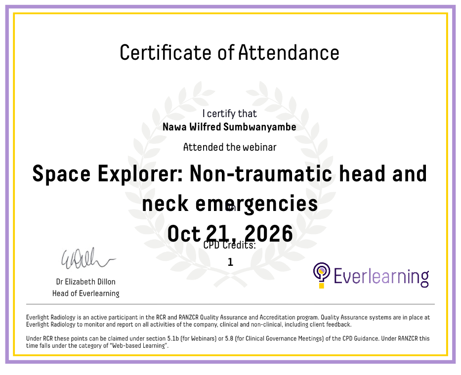 Space Explorer: Non-traumatic head and neck emergencies Certificate