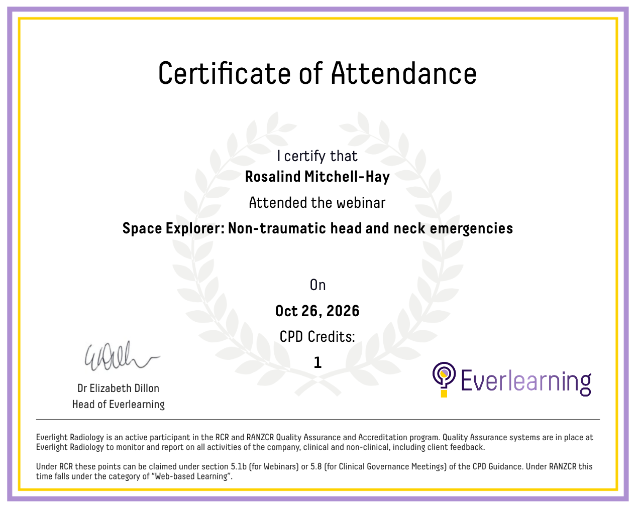 Space Explorer: Non-traumatic head and neck emergencies Certificate