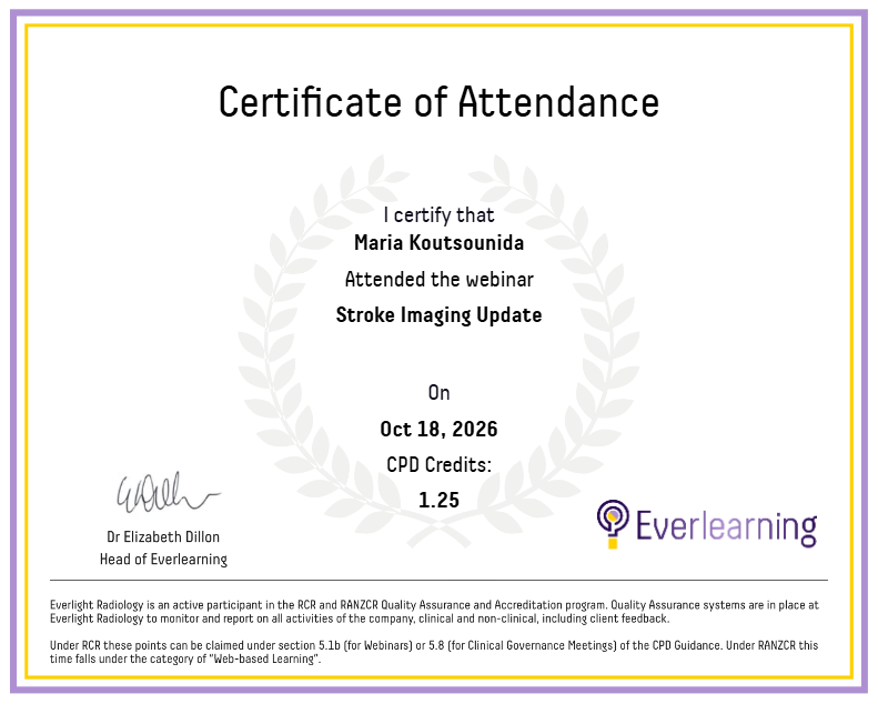 Stroke Imaging Update Certificate