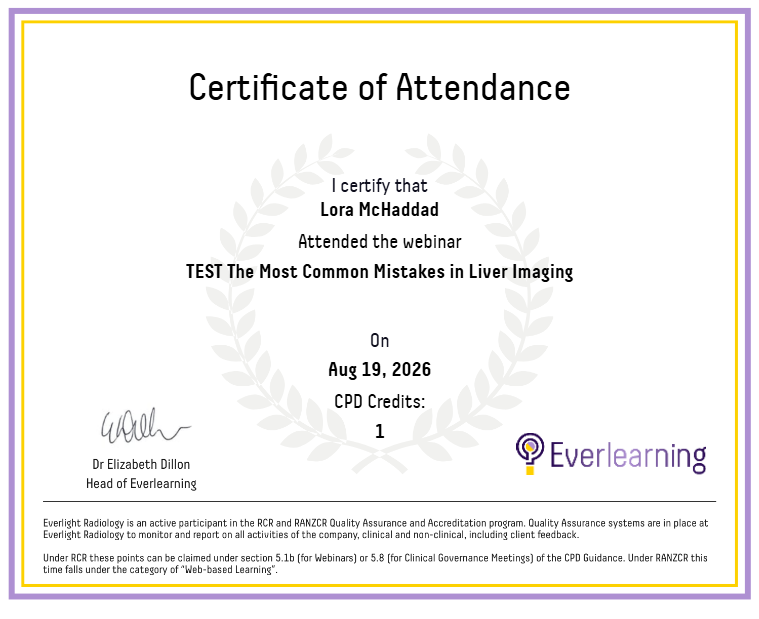 TEST The Most Common Mistakes in Liver Imaging Certificate