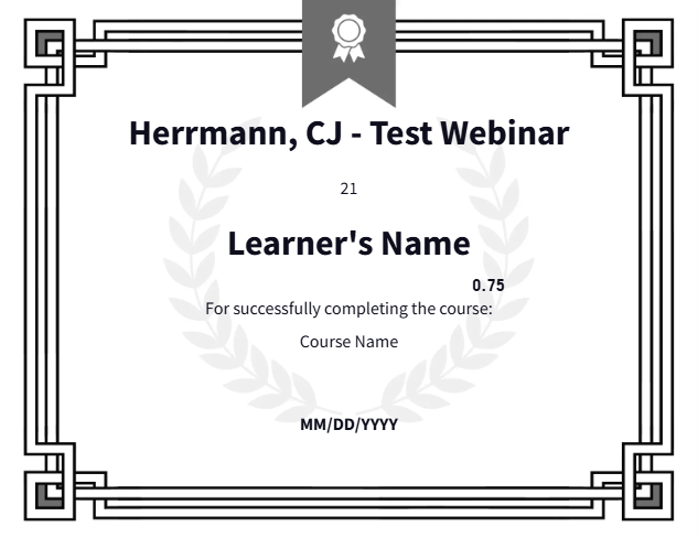 Test Webinar Certificate