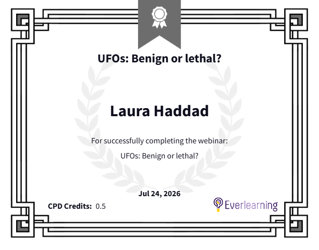 UFOs: Benign or lethal? Certificate