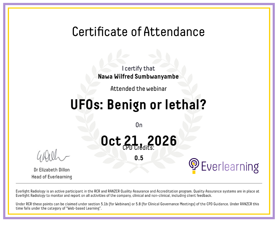 UFOs: Benign or lethal? Certificate