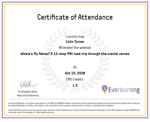 Where’s My Nerve? A 12-stop MRI road trip through the cranial nerves Certificate