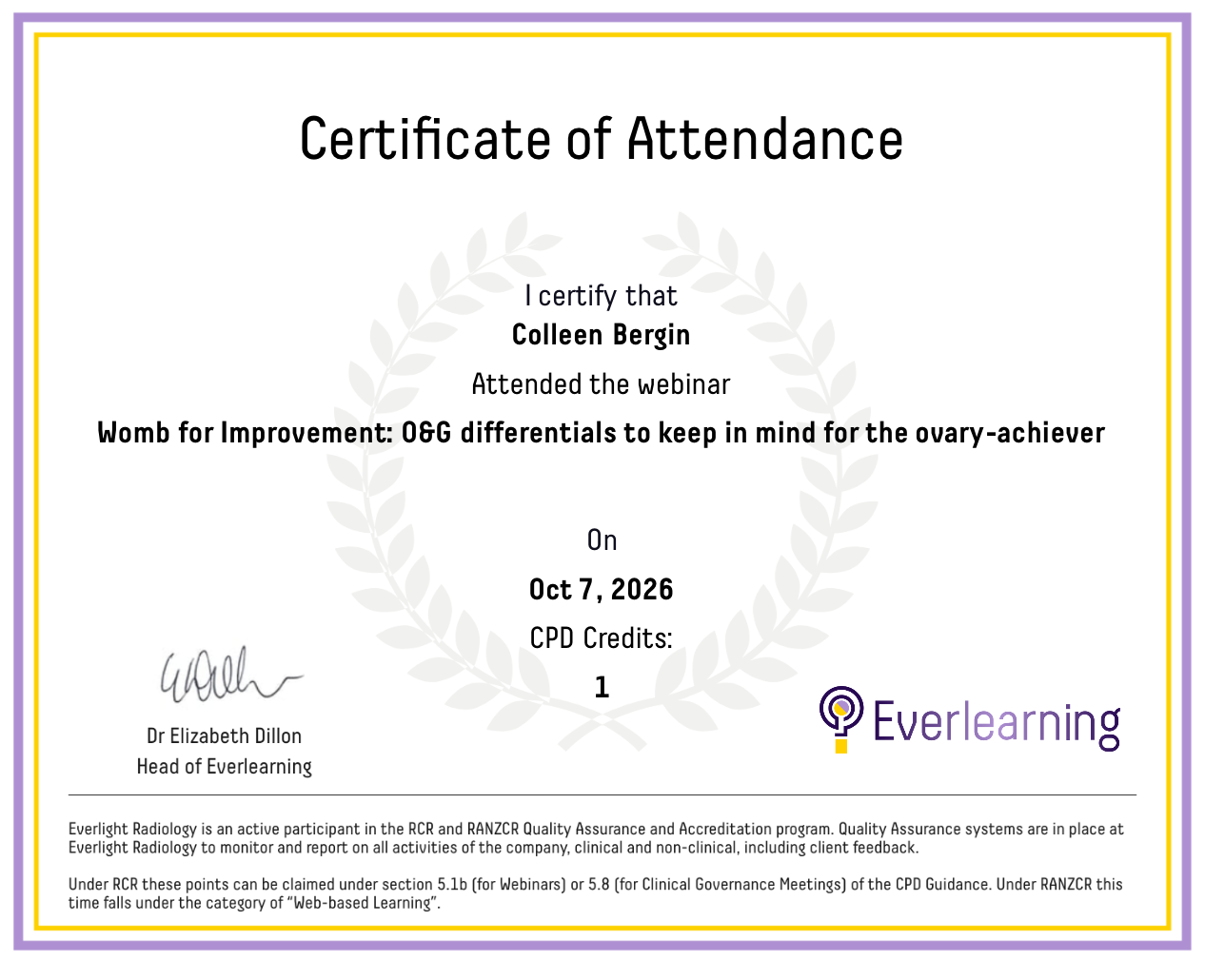 Womb for Improvement: O&G differentials to keep in mind for the ovary-achiever Certificate