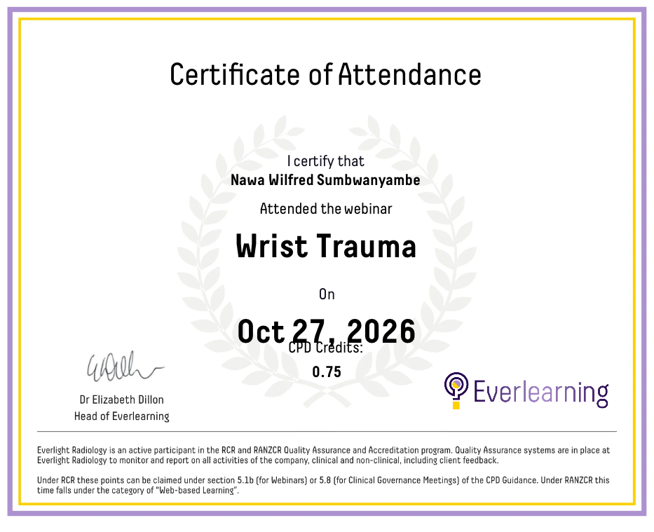 Wrist Trauma Certificate