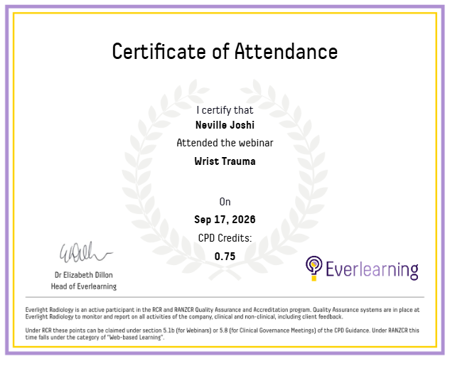 Wrist Trauma Certificate