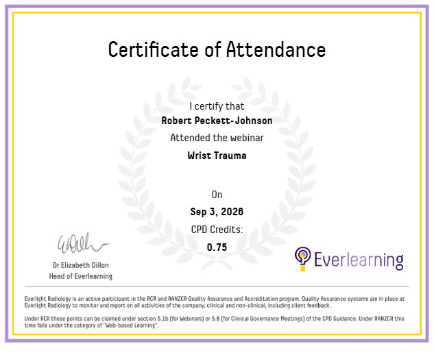 Wrist Trauma Certificate